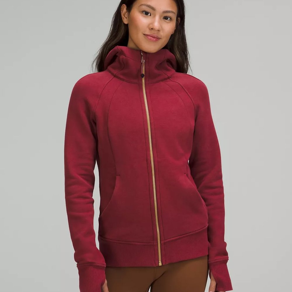 Scuba Full Zip Hoodie Color: Mulled Wine/Gold